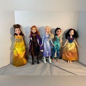 Lot of 5 Hasbro Disney Princess And Frozen Dolls 11”